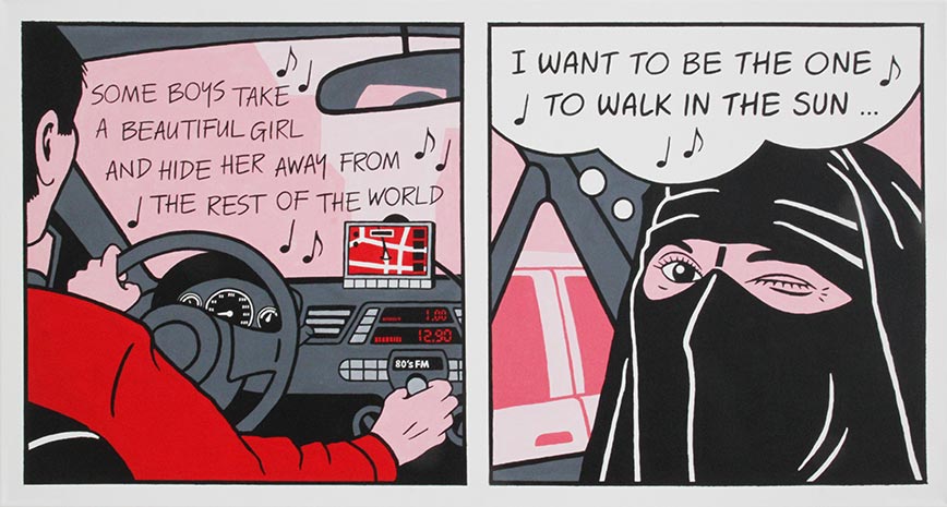 GIRLS JUST WANT TO HAVE FUN (DEDICATED TO RANA AHMAD), Painting